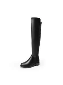 Women Reserve Tall Boots, Classic Low-Heeled Over-The-Knee Boots For Autumn & Winter