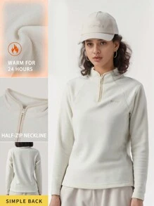 TECTOP Women Fleece Winter Jackets Slim Fit Pullover Polar Long Sleeve 1/4 Quarter Zip Warm, Cozy Outerwear For Outdoor,Skiing