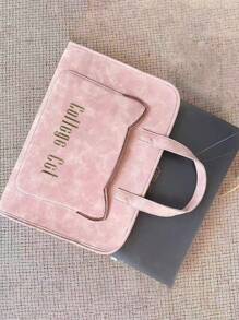 Bolso para portátil Apple de 15.6"/16" para mujer, maletín de mano de alta calidad para el tránsito, estuche para portátil, funda para portátil, bolsa de ordenador, cubierta para portátil para el aula, para la escuela, Mac Book, regalo para profesores, accesorios de oficina, Día del Maestro - Rosa - Ver 4