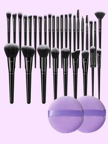 60件套化妆刷套装，包含30支化妆刷和5个化妆海绵，适用于液体化妆品。产品名称：化妆刷套装、化妆刷套装、化妆刷套装、完整化妆套装、化妆刷套装、完整化妆套装、刷子套装、化妆刷套装、化妆礼品套装、套装、赠品、专业化妆刷、完整化妆套装。 - 彩色 - 查看 13