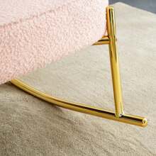 Eddy Velvet Material Cushioned Rocking Chair, Unique Rocking Chair, Cushioned Seat, Pink Backrest Rocking Chair, And Golden Metal Legs. Comfortable Side Chairs In The Living Room, Bedroom, Office, Winter, Soft And Warmth, Christmas Decor, Christmas Decorations, Christmas Gifts, Christmas Home, Christmas Decor Home, Kitchen, Kitchen Accessories - Hồng - Xem 10