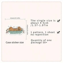 50 piezas / Pegatinas creativas de Capibara, animales de dibujos animados, marrón, lindos cobayas, adecuadas para maletas, botellas de agua, teléfonos móviles, portátiles, monopatines, equipaje y decoraciones de fiesta - Multicolor - Ver 7