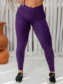 Women's 3D Polyamide Leggings In Wine Color - Hồng - Xem 3