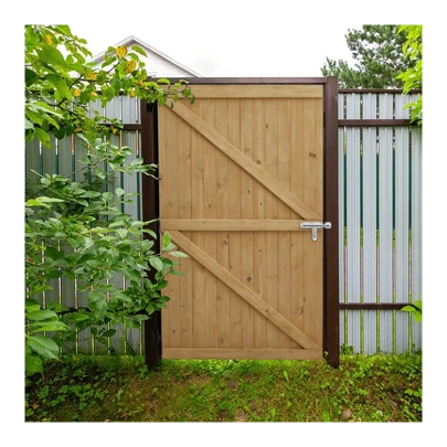 LIVINGANDHOME Living And Home Pine Wood Garden Gate With Latch