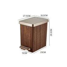 1 pieza Cubo de basura con diseño de grano de madera para uso doméstico, contenedor de basura de alta gama sellado con tapa y diseño de doble apertura para la cocina y el baño, almacenamiento de cocina, organizador de cocina, artículos de almacenamiento, decoración del hogar, regalos de Navidad, regalos para el hogar, decoración de habitaciones