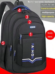 开学季男士背包 - 大容量商务旅行背包，适合商务旅行和工作旅行 - 高级旅行背包 - 大尺寸 - 藍色 - 查看 1