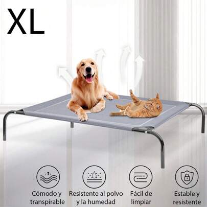 Cama elevada para perros grandes, medianos y pequeñosFácil de limpiar, transpirable, resistente a la humedad, cama plegable elevada