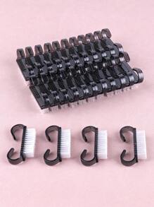 10pcs/50pcs Small Black Nail Brush, Nail Dust Cleaner Brush, Multi-Function Nail Art Brushes - Black - View 9