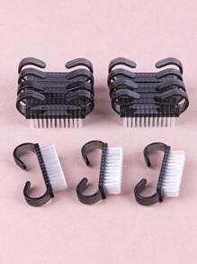 10pcs/50pcs Small Black Nail Brush, Nail Dust Cleaner Brush, Multi-Function Nail Art Brushes - Black - View 3