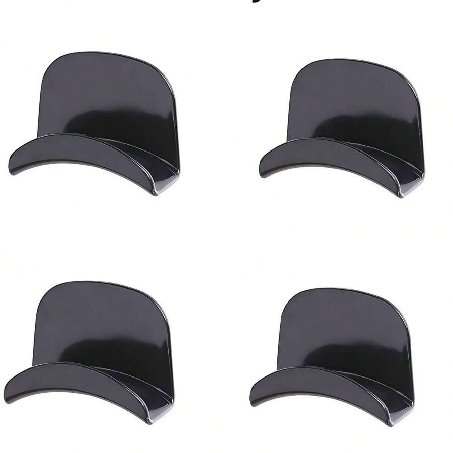 4 件装易于安装的免钻孔壁挂式耳机支架 - 防水塑料耳机收纳挂钩，非常适合卧室、浴室、办公室和宿舍收纳 - 彩色 - 查看 1