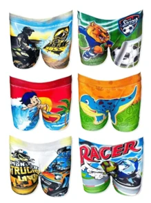 Kit 10 Sublimated Children's Boxer Briefs Boys' Briefs Boys' Boxer Briefs Boys' Character Briefs - Nhiều màu - Xem 1