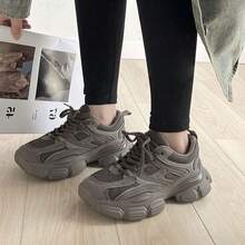 1 双女士系带透气灰色高帮运动户外跑步鞋 - 灰色 - 查看 5