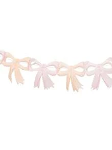1pc Pink And Blue Paper Bow Flag, Cute And Sweet Decorative Banner For Birthday Party Decoration