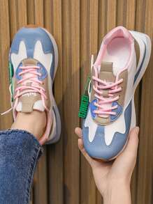 Women's Comfortable Walking Shoes, Breathable Lightweight Fashionable Platform Casual Sneakers - Multicolor - View 3