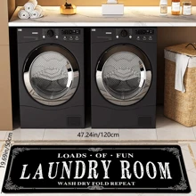 1 件装洗衣房地毯垫，字母组合印花厨房地垫，防滑防尘地毯，耐用地毯，可机洗，入口垫，适用于厨房、洗衣房、浴室、客厅、家居装饰、室内装饰配件 - 彩色 - 查看 11