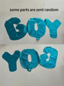 1 件装小男孩字母气球铝箔气球聚酯薄膜气球派对装饰用（蓝色男婴）婴儿派对家庭装饰礼物 - 藍色 - 查看 8