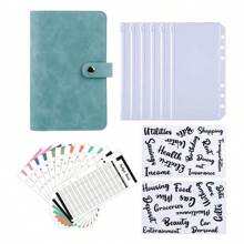 A6 Faux Leather Button Closure Loose Leaf Binder With Cash Envelope Pockets & Replacement Storage Bag, Ideal For Budgeting And Saving In Daily Life Or Traveling, For Planners And Money Savers, Including Notebook Inserts Back To School,Back To School,School Supplies,Savings Plan,Biweekly Savings Plan,10000 Savings Plan,Savings Strategy