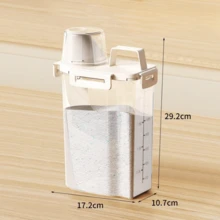 1 pieza Recipiente de almacenamiento de alimentos hermético con tapa, canister sellado a prueba de fugas para granos, frutos secos, harina y arroz, organizador de cocina y almacenamiento de despensa, accesorio de cocina - Multicolor - Ver 6