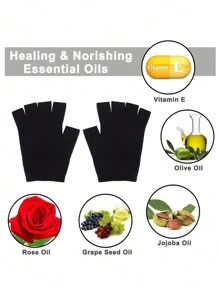 6pcs/3pairs Fingerless Gloves, Lightweight Anti-Slip Cycling Gloves, Driving Touch Screen UV Protection Gloves, Suitable For Spring Autumn Summer,Black Gloves - Black - View 2