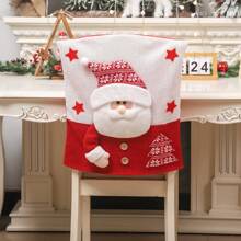 1pc Christmas Chair Cover Reusable Table And Chair Cover Party Decoration Santa Claus Snowman Pattern Chair Cover For Christmas Party Decoration New Year Restaurant Kitchen Supplies - Multicolor - View 7
