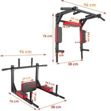 Barra de dominadas multiagarre con peso de hasta 200 kg, soporte de entrenamiento con multifunción, barra de dominadas para pared