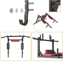 Barra de dominadas multiagarre con peso de hasta 200 kg, soporte de entrenamiento con multifunción, barra de dominadas para pared