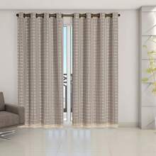 Blackout Curtain With Checkered Voil 2.80 M X 2.30 M - Màu nâu  Mocha - Xem 1