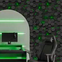 Geometric Gamer Vinyl Sticker Green Player 0.50x1.50 - màu xanh lá - Xem 3