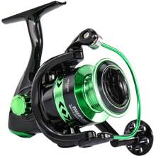 SOUGAYILANG 1Pc Aluminum Spool Green Spinning Fishing Reel: 5.2:1 Gear Ratio Folding Handle 1000-5000 Series Spinning Fishing Reel