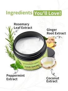 2 件迷迭香薄荷强化护发套装：护发精油和发膜 - 滋养、软化、强效保湿和柔顺 - 非常适合受损或干燥的头发 - 墨綠色 - 查看 3