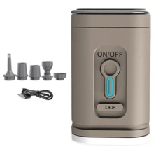 Portable Mini Air Pump Rechargeable Camping For Air Bed Mattress And Kayak USB - 棕色 - 查看 10