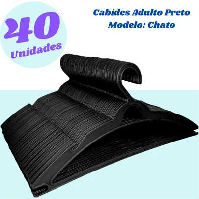 Kit com 40 cabides pretos reforçados para adultos, decoração de quarto, decoração doméstica, decoração de outono, decoração de quarto