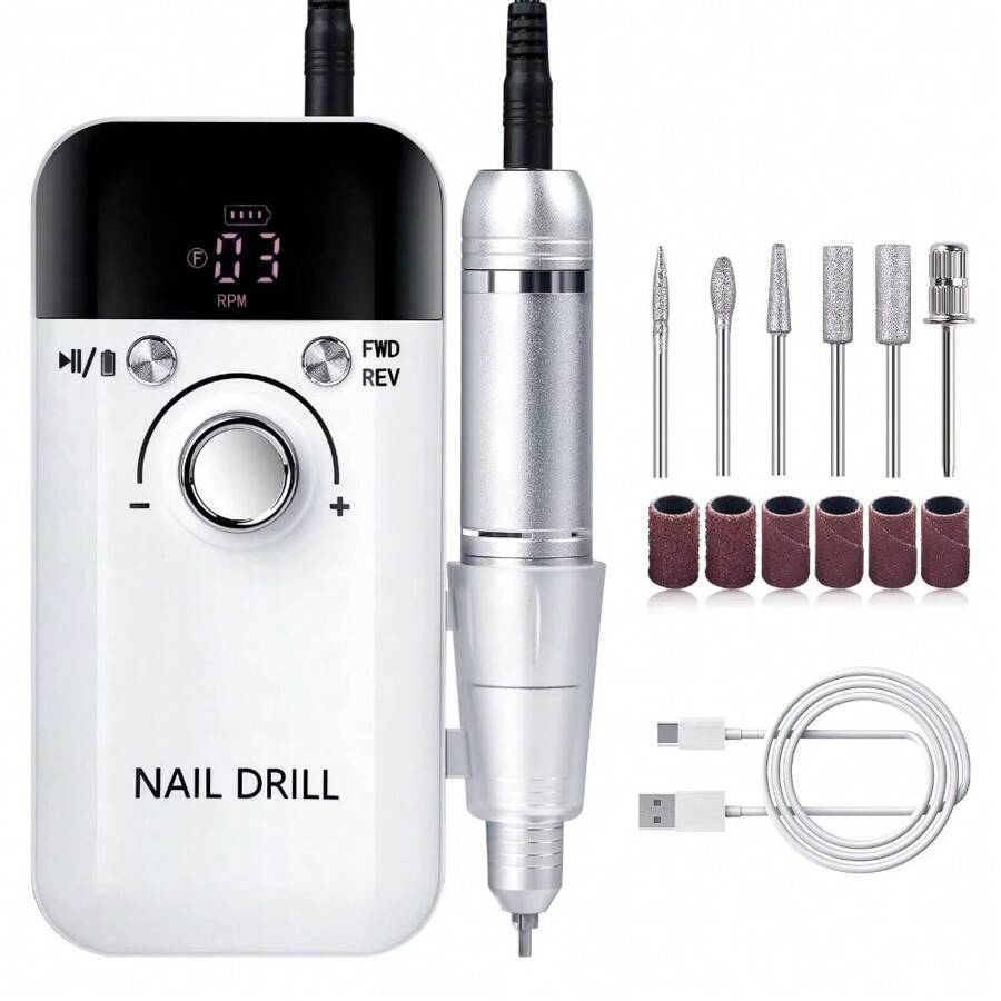 COSYGLOW Professional Portable Nail Drill Machine 45000 Rpm Manicure Machine Strong Nail Drill For Home And Salon, White - White - View 1