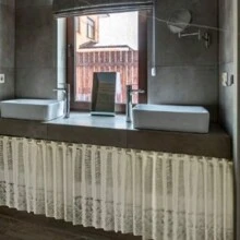 WHITE TULIP LACE COUNTER SINK CURTAIN 0.80 LENGTH X 1.50 WIDTH - White - View 6