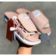 Asuna 2.0 Men's Flip Flops Nude White Sole Slide Sports Breathable Classic Breathable Casual Cushioned Slippers - Hồng - Xem 3