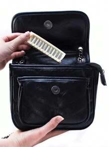1pc Foldable Travel Portable Comb & Hair Brush, Compact Folding Pocket Comb, Anti-Static Dual-Sided Brush For Daily Hair & Beard Grooming, Unisex, Hair Brush, Comb, Hair Tools, Hair Products And Accessories For Barber Salon Beauty Back To School, Travel Holiday Essentials, Hair Accessories Brushes, Hair Brush, Comb, Slick Back Brush, Hairbrush, Edge Brush Hair Brush, Detangling Brushes, Hair Tools, Hair Stuff, Hair Care, Curly Hair Brush, Barber, Hairdressing Equipment, Small Comb, Mini Hairbrush, Hairstyle, Hairdressing,Hair Brush,Slick Back Brush,Styling Brush,Curly Hair Brush,Edge Brush,Hair Comb,Brush Hair,Hair Brush Set,Comb Hair,Comb For Curls,Detangling Brush,Hair Brush For Women,Hair,Travel,Hair Products,Hair Tools,Hair Stuff,Barber,Barber Accessories,Barbershop,Hairdressing Equipment - Multicolor - View 4