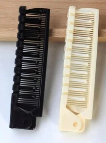 1pc Foldable Travel Portable Comb & Hair Brush, Compact Folding Pocket Comb, Anti-Static Dual-Sided Brush For Daily Hair & Beard Grooming, Unisex, Hair Brush, Comb, Hair Tools, Hair Products And Accessories For Barber Salon Beauty Back To School, Travel Holiday Essentials, Hair Accessories Brushes, Hair Brush, Comb, Slick Back Brush, Hairbrush, Edge Brush Hair Brush, Detangling Brushes, Hair Tools, Hair Stuff, Hair Care, Curly Hair Brush, Barber, Hairdressing Equipment, Small Comb, Mini Hairbrush, Hairstyle, Hairdressing,Hair Brush,Slick Back Brush,Styling Brush,Curly Hair Brush,Edge Brush,Hair Comb,Brush Hair,Hair Brush Set,Comb Hair,Comb For Curls,Detangling Brush,Hair Brush For Women,Hair,Travel,Hair Products,Hair Tools,Hair Stuff,Barber,Barber Accessories,Barbershop,Hairdressing Equipment - Multicolor - View 3