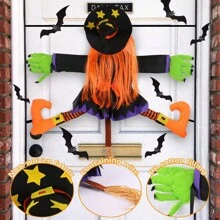 万圣节撞树女巫装饰，门廊悬挂女巫娃娃道具，适合派对、圣诞节 - 彩色 - 查看 5