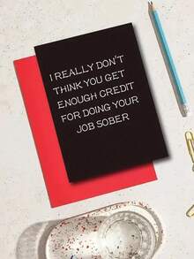 1pc 'I Think You're Doing Great And Don't Get Enough Credit' Funny Boss's Day Card! A Card For Colleagues, Bosses, And Employees. Hilarious & Heartfelt. - 6# - View 3