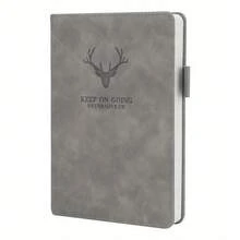 A5 Notebook Journal Ruled Notebook Notepad Note Book, 360 Pages PU Cover Notebook With Paper Journal Notebook With Expandable Ribbon, Back To School - Gray - View 1