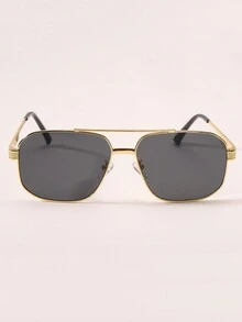 1 Cặp Kính Thời Trang Kim Loại Cao Cấp Phong Cách Châu Âu Và Mỹ Cổ Điển, Phong Cách Đường Phố Mùa Hè Và Phù Hợp Với Áo Len Áo Khoác Áo Nỉ Quần Da Và Quần Cargo - Màu xanh ở trên và màu hồng ở dưới - Xem 4