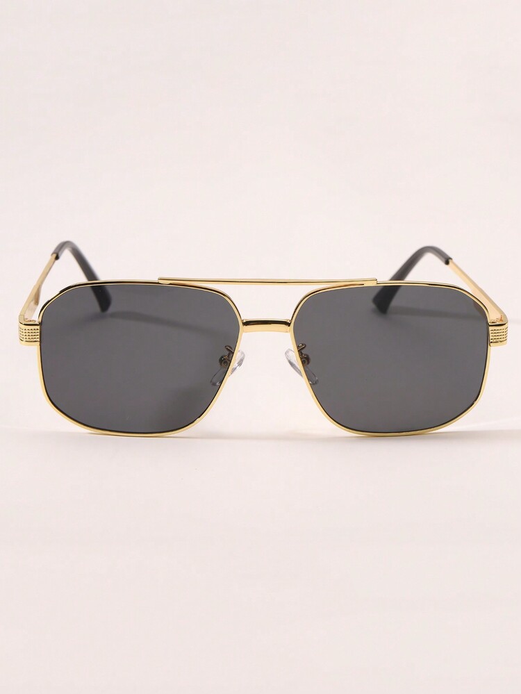 1 副复古欧美风格高端金属时尚眼镜，夏季街头风格，适合毛衣夹克运动衫连帽衫皮裤和工装裤 - 上藍下粉 - 查看 4