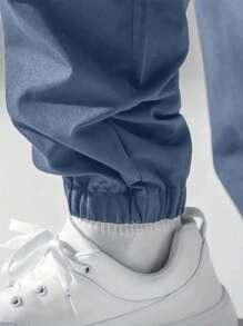 Bộ 3 quần túi hộp rút dây thời trang cho bé trai tuổi teen, quần túi hộp rộng rãi thoải mái cho mùa xuân thu hè, quần lính dù in hình mặt cười - màu đen - Xem 4