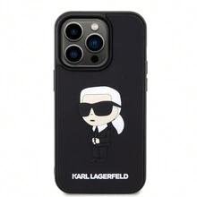 Karl Lagerfeld Funda con Diseño 3D para iPhone 15 Pro Max en Color Negro - Negro - Ver 3