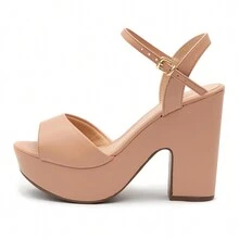 Klode Women's Platform Sandal With Thick High Heel And Comfortable Nude Wedge Platform - Màu be - Xem 2