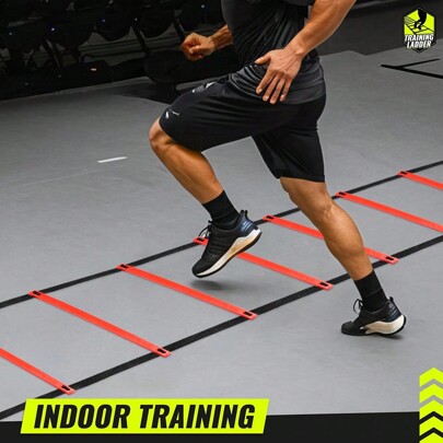 42cm Black Rope Orange Slice Agility Ladder, Speed Ladder, Training Ladder, Suitable For Football, Soccer, Fitness, Step Training, Agility Training Equipment, Boxing Step Exercise Training Ladder With Carry Bag