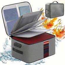 1 个带密码锁的文件袋，带防水拉链的 3 层文件收纳盒，安全便携式旅行收纳袋，用于存放文件、笔记本电脑、档案和证书，客厅办公室宿舍配件，家庭整理和收纳用品，返校，返校，学校用品 - 彩色 - 查看 13