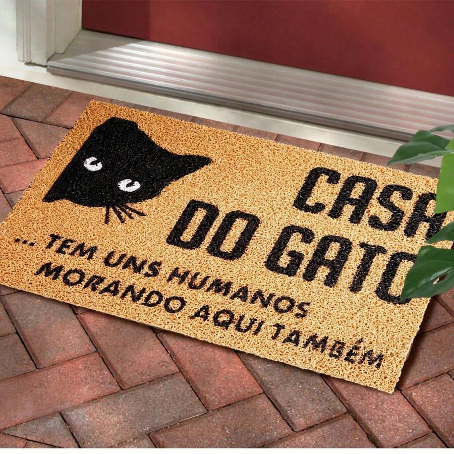 CAT HOUSE DOORMAT - Gold - View 1