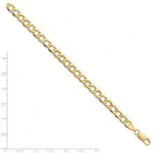 El collar de cadena de eslabón curvo hueco de 6.5mm de oro amarillo de 10k con lazo negro para hombres