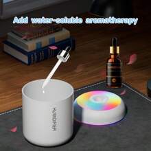 1 pièce Nouvel humidificateur et diffuseur d'huiles essentielles multicolore à USB, humidificateur d'air compact de 180 ml pour beauté, chambre à coucher, voiture, maison, dortoir - Rechargeable via USB, sans pile incluse